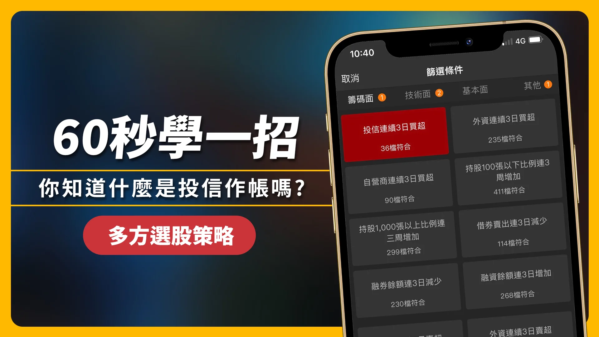 【選股】季初投信「作帳」選股策略