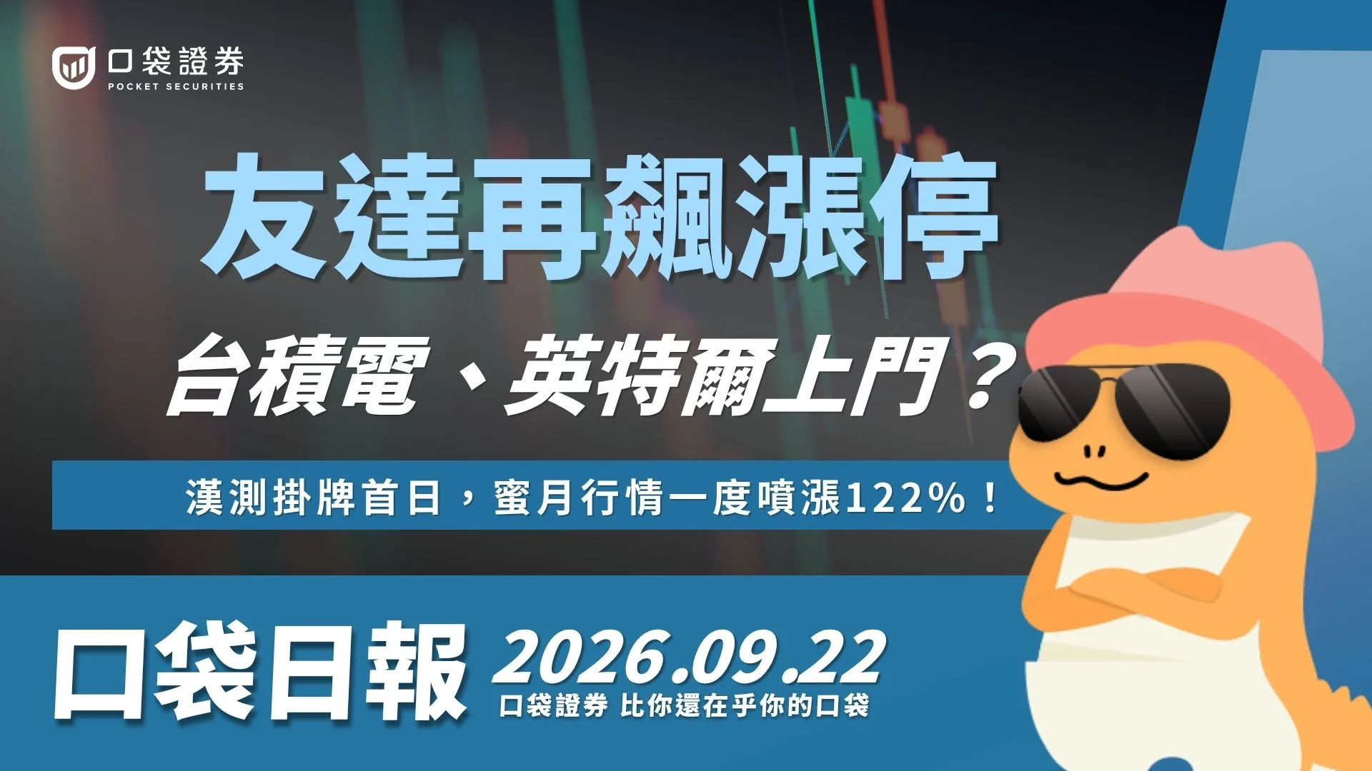友達再飆漲停!台積電、英特爾同步上門?漢測上櫃首日狂噴,ABF載板三雄勁揚!|口袋日報|2026.09.22